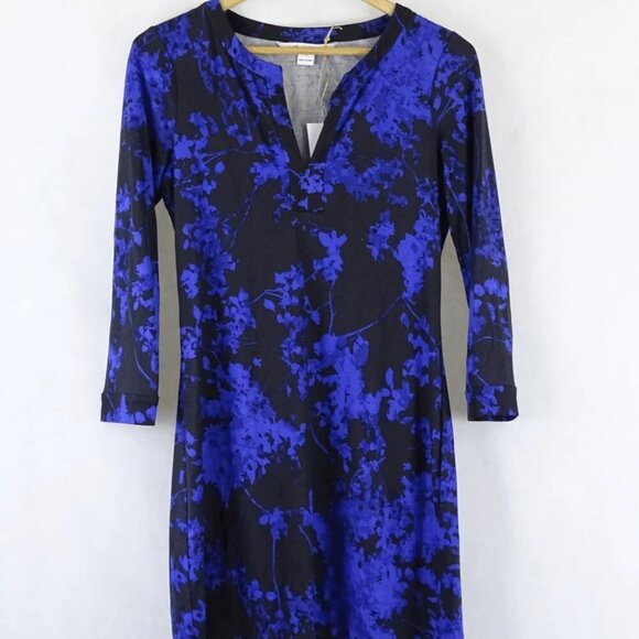 DIANE VON FURSTENBURG Floral Daze Silk Dress in Blue & Black Size 2 or XS - Picture 3 of 6